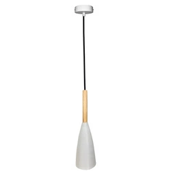 Lampa wisząca TROSA LEDEA, 50101265, biały/drewno, 1x40W E27