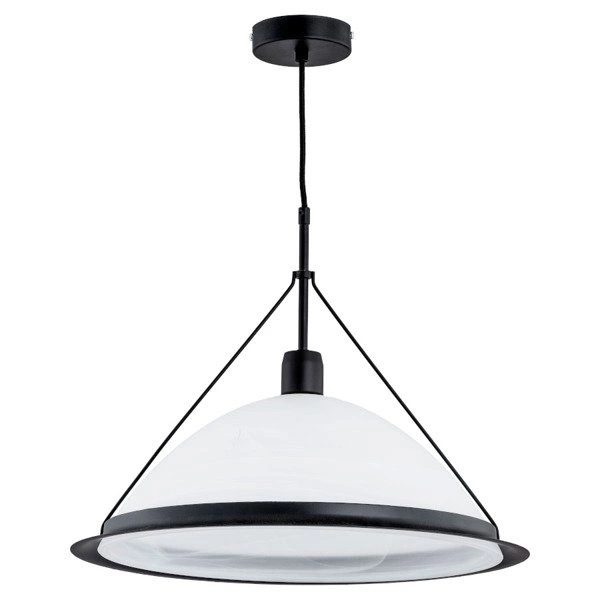 Lampa wisząca ALFA WASA BIAŁO-CZARNA 1xE27 44cm | 60534