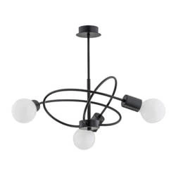 Lampa sufitowa PULVERIT żyrandol 3x E27 wys.43 cm | czarny