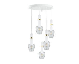 Lampa wisząca 5xE27 VERBUM WHITE/GOLD