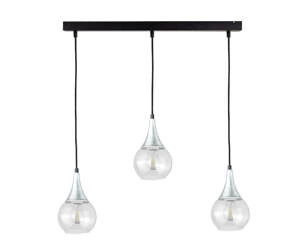 Lampa wisząca 3xE27 LACRIMA CLEAR BLACK/SILVER