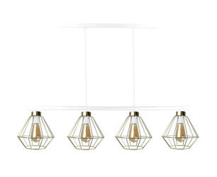 Lampa wisząca 4xE27 FEBRIS WHITE/GOLD LONG