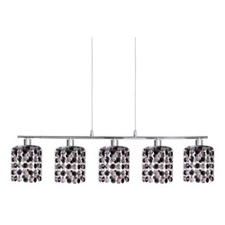 Lampa wisząca ROYAL 35-35724 chrom/transparentny/czarny 5x40W G9