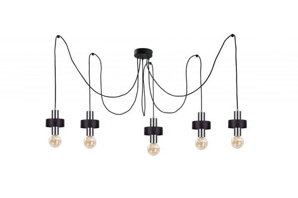 Lampa wisząca 5xE27 UNICA BLACK/SILVER