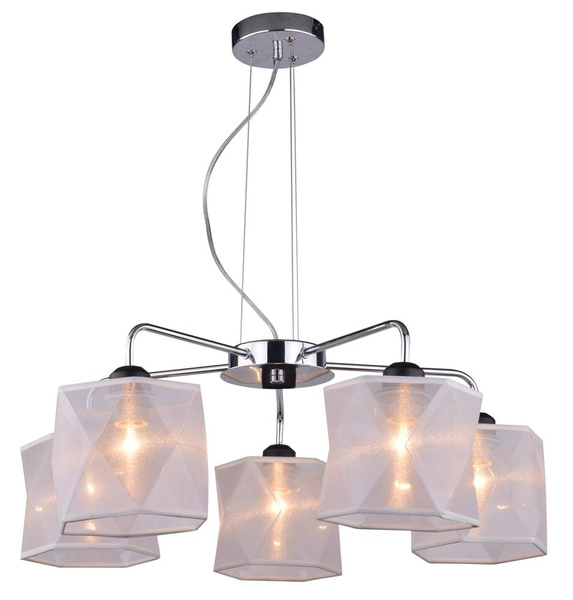 Lampa wisząca NOSJA 35-58737 chrom/biały 5x40W E27