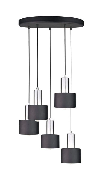 Lampa wisząca 5xE27 LUCE BLACK SILVER