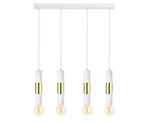 Lampa wisząca 4xE27 MAGNUM BULB WHITE/GOLD