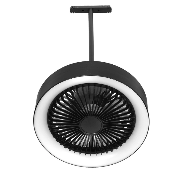 Lampa LED ring wiatrak do szyn magnetycznych na wysięgniku 12W 48V 4000K  DIMM + Pilot | Czarny