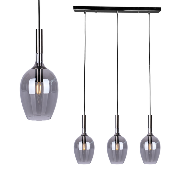 Lampa wisząca LUGANO SMOKED 3xE14