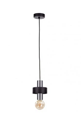 Lampa wisząca 1xE27 UNICA BLACK/SILVER