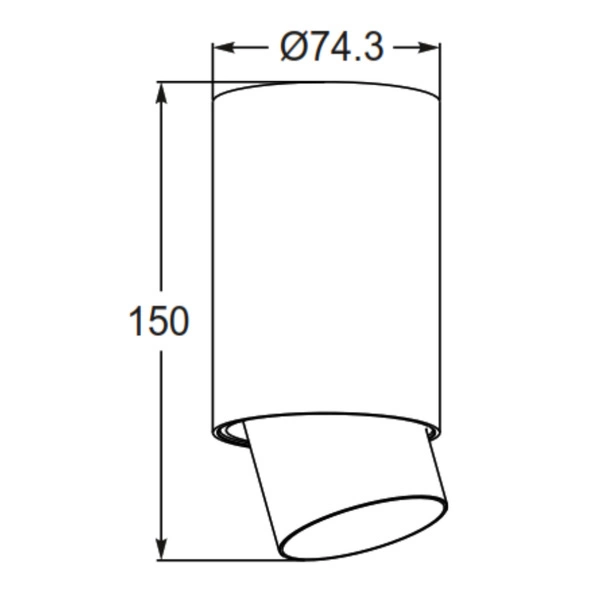 Lampa spot sufitowy do salonu i biura SCOPE1 GU10 50W wys. 15cm | czarny