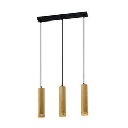 Lampa wisząca TUBO, 33-79138, czarny/drewno, 3x25W GU10