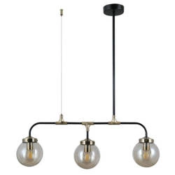 Lampa wisząca VALPENA dł. 78cm 3xE14 | czarny/antyczny brąz