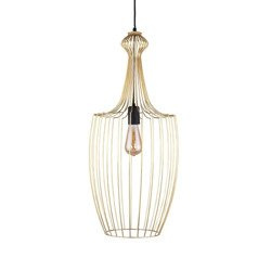 Lampa wisząca druciana zwis LUKSOR L złoty śr. 32cm 8850