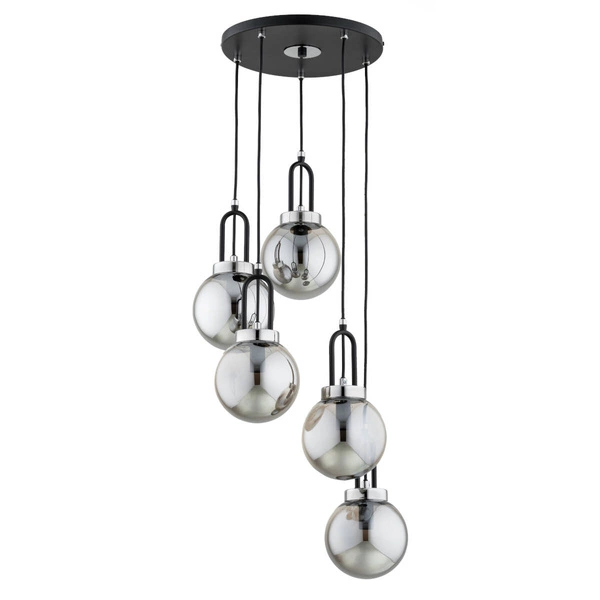 Lampa wisząca ALFA ATORI CZARNA & CHROM 5xE14 38cm | 63247