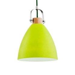 Lampa wisząca zwis HERMINA zielony/drewno śr. 22cm