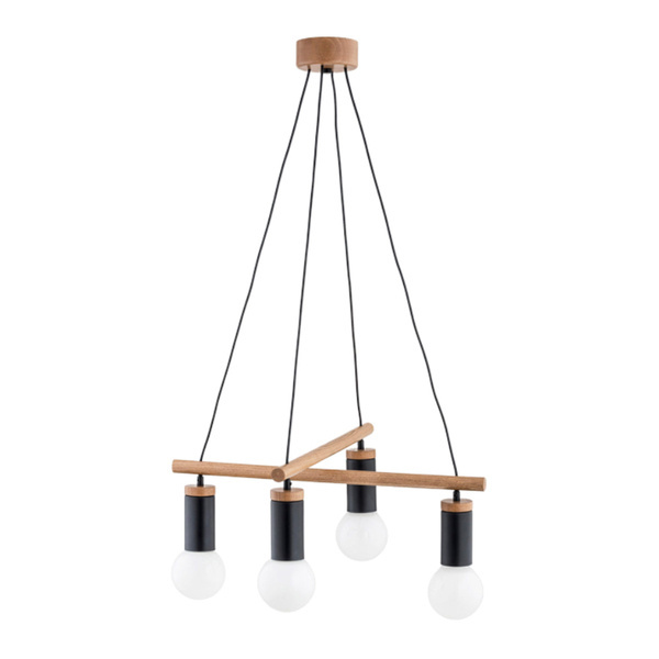 Lampa sufitowa do salonu ENI 4xE27 wys. 90cm | czarny