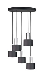 Lampa wisząca 5xE27 LUCE BLACK SILVER