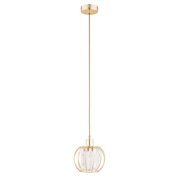 Lampa wisząca ALFA KRISTAL ZŁOTA 1xE27 20cm | 61407