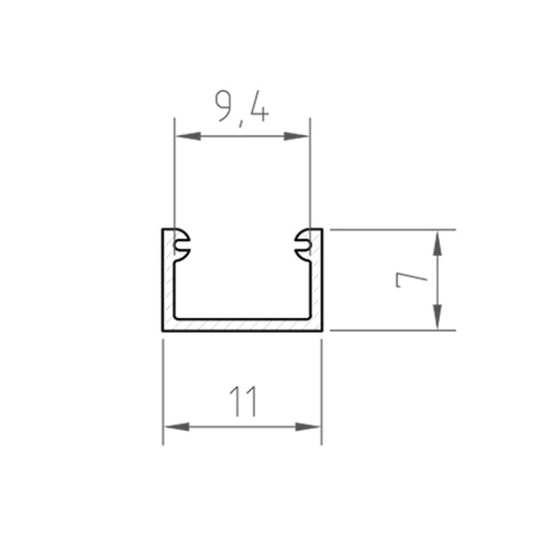 Osłonka C10 na klik 100cm | profil LED P4-2 | czarny