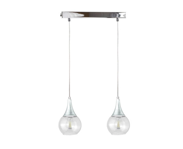 Lampa wisząca 2xE27 LACRIMA CLEAR SILVER