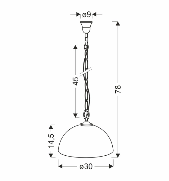 Lampa wisząca TREZZA, 31-16300, mosiądz/ecru, 1x60W E27