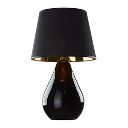 Lampa nocna do sypialni LACRIMA BLACK/GOLD śr. 40cm E27 | czarny złoty