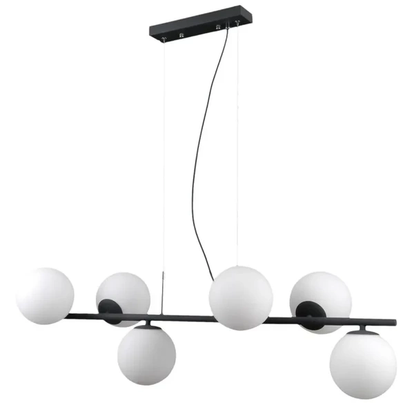 Lampa wisząca RADDI dł. 91cm 6xG9 | grafitowy/biały