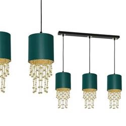 Nowoczesna lampa wisząca listwa ALMERIA GREEN/GOLD 3xE27 MLP64500