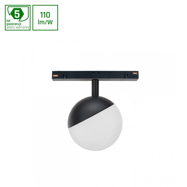 Oprawa szynoprzewodu kula SHIFT GLOBE 10cm 5W biała ciepła | czarny