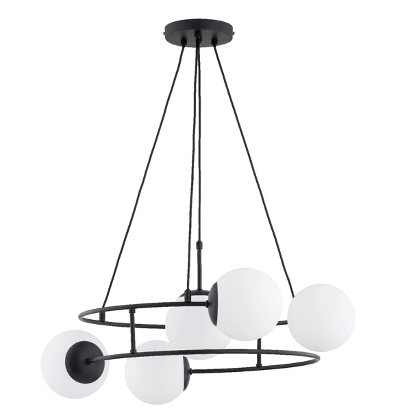 Lampa wisząca ALFA URANIA CZARNA & BIAŁA 5xE14 68cm | 63310