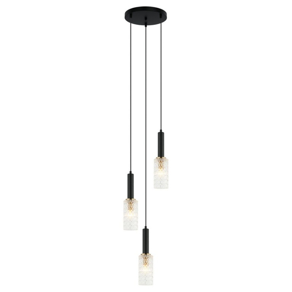 Lampa wisząca Perola wys. cał. 132cm 3xE14 | czarna