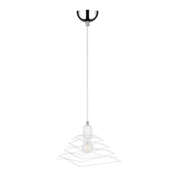 Lampa Wisząca Komet 1xE27 Max.60W Chromowany Metal/Biały Metal/Biały Kabel PCV 1855102