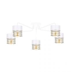 Lampa sufitowa 5xE27 ROYAL WHITE/GOLD