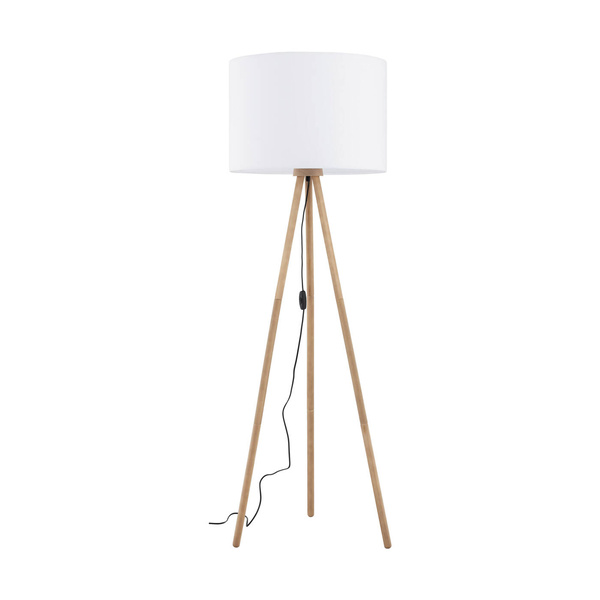 Stylowa lampa podłogowa buk TOKYO E27 60W wys. 148cm | biały