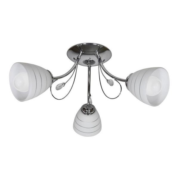 SIMPLI LAMPA WISZĄCA 3*40W E27  CHROM  Z KRYSZTAŁKIEM+KLOSZ Z PASKIEM