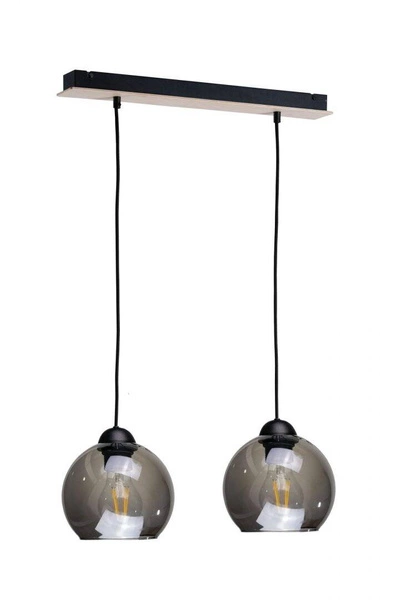 Lampa wisząca 2xE27 YUNO WOOD BLACK/NATURAL