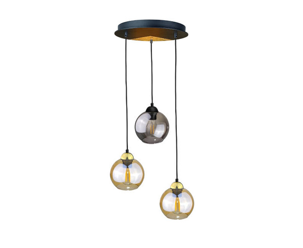 Lampa wisząca 3xE27 GRACJA LONG BLACK/GOLD III