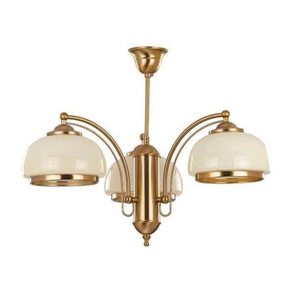 Lampa wisząca klasyczna LORD 3x E27 szer. 64cm | ecru złoty