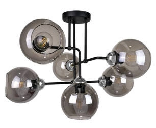 Lampa sufitowa 6xE27 COSMO BLACK/SILVER