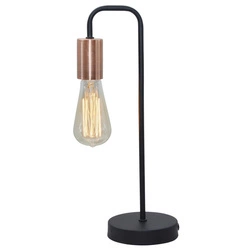 Lampa gabinetowa/stołowa/nocna HERPE 41-66862 czarno-miedziana 1x60W E27