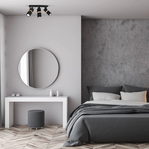 Lampa sufitowa nowoczesna reflektorek spot VIDAR III czarny szer. 60cm