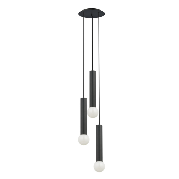 Lampa wisząca BATON III wys. 130cm 3xE27 | czarny