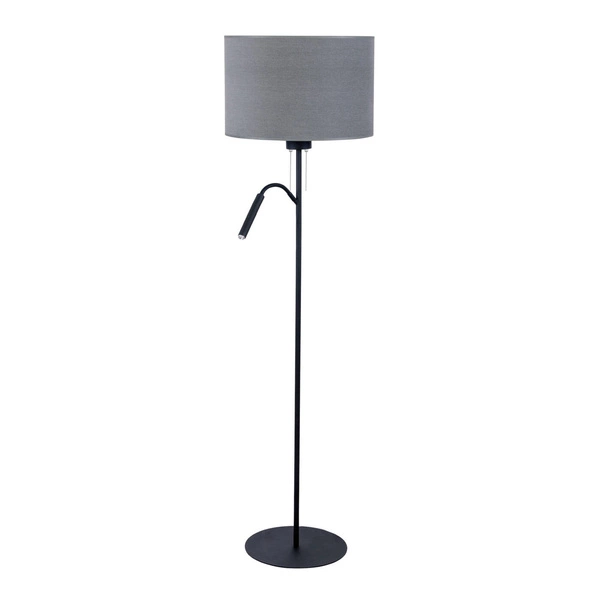 Lampa podłogowa z abażurem nowoczesna HOTEL PLUS szary śr. 47cm 9072