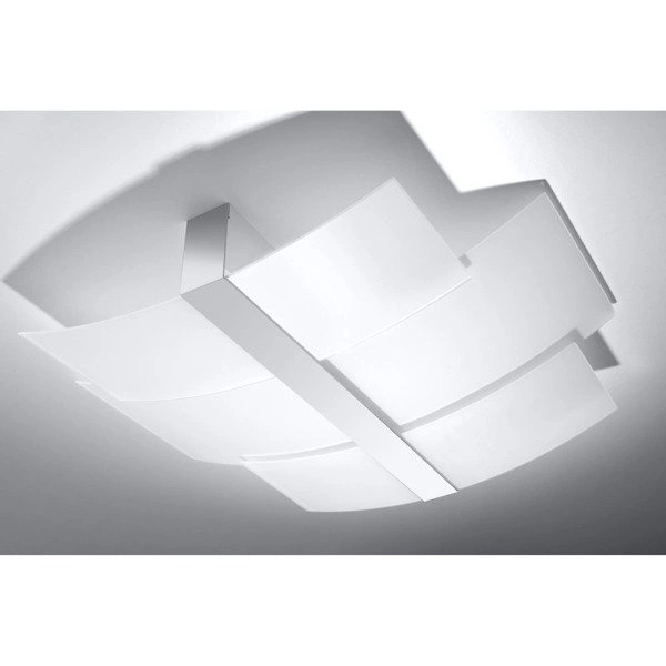 Plafon Sollux CELIA, Stal, Chrom, Szkło, Białe , E27 3x60W, SL.0351