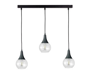 Lampa wisząca 3xE27 LACRIMA CLEAR BLACK