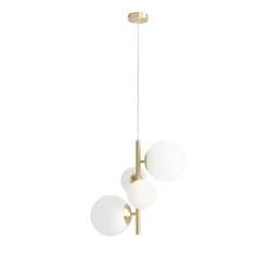 Lampa wisząca BLOOM 4 BRASS 1091L40 mosiądz/biały 2x40W E14 + 2x60W E27