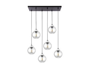 Lampa wisząca 6xE27 MIRAGE BLACK/SILVER