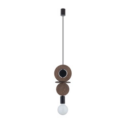 Lampa wisząca DROPS WOOD C 216,5cm E27 | ciemne drewno/czarny 11175