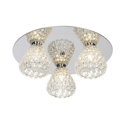 Lampa Sufitowa Vegas 3xG9 Max.33W Chromowany Metal/Przezroczysty Kryształ HK17517S15